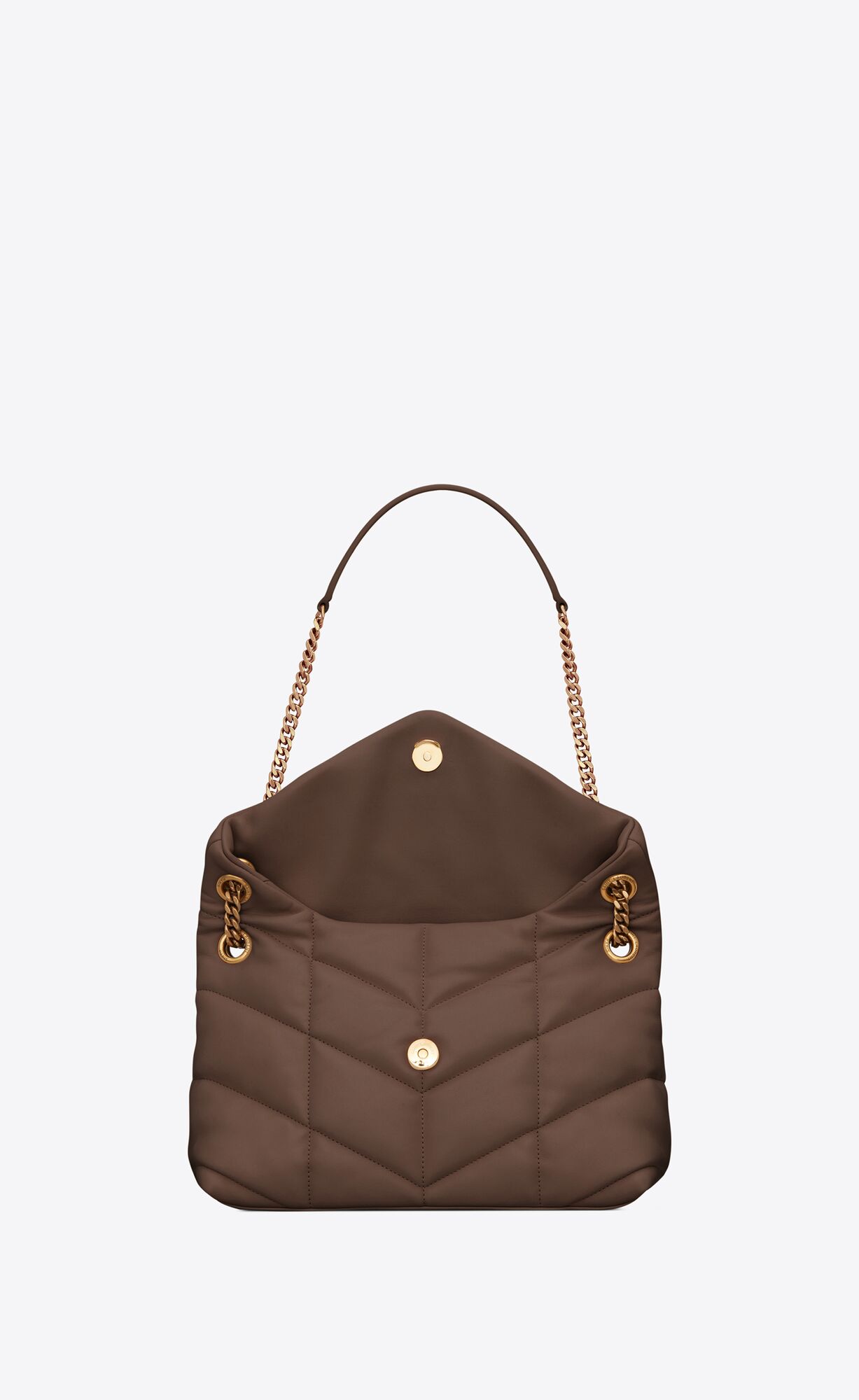 small puffer in quilted nappa leather dark brown small puffer in quilted nappa leather dark brown