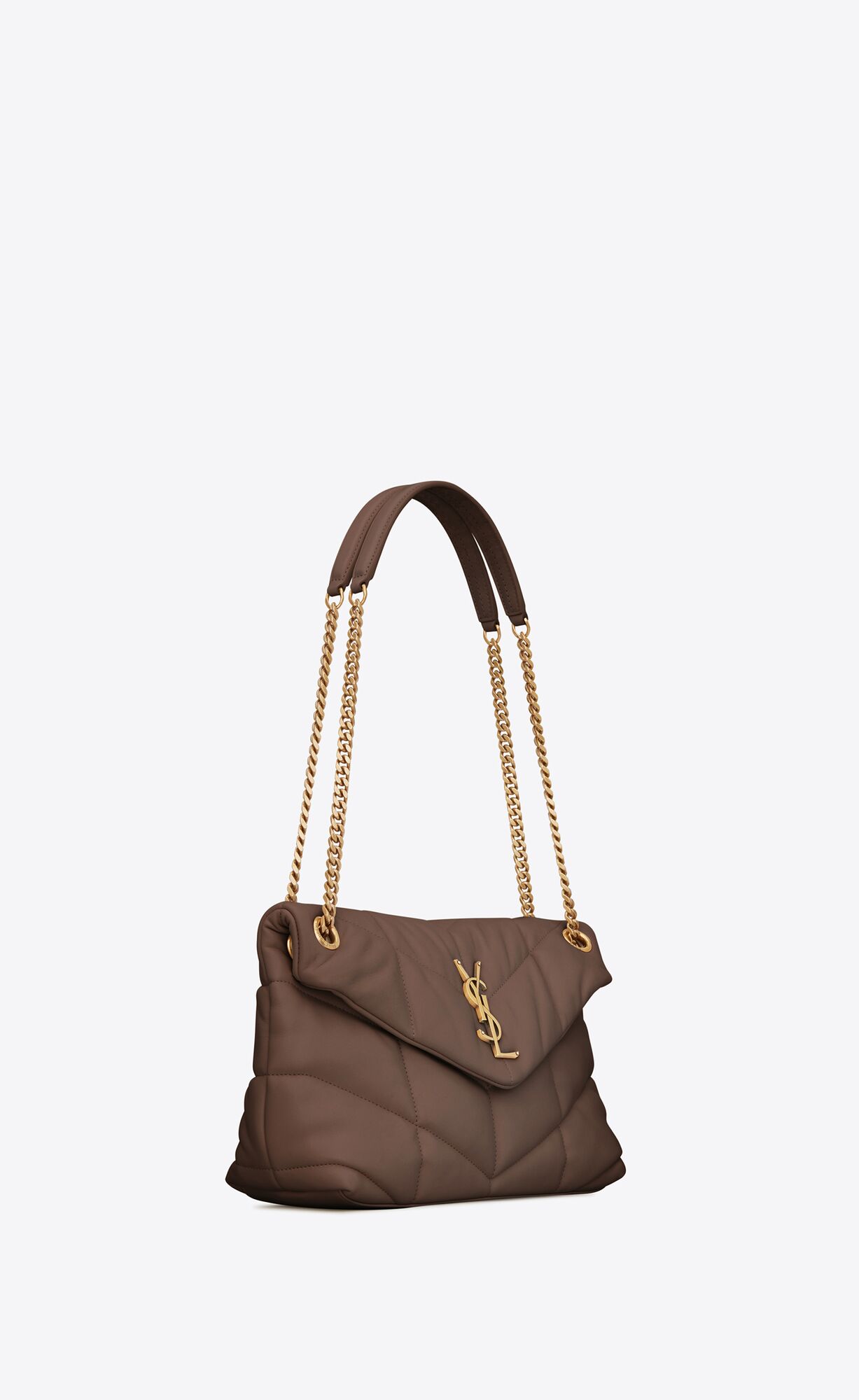 small puffer in quilted nappa leather dark brown small puffer in quilted nappa leather dark brown