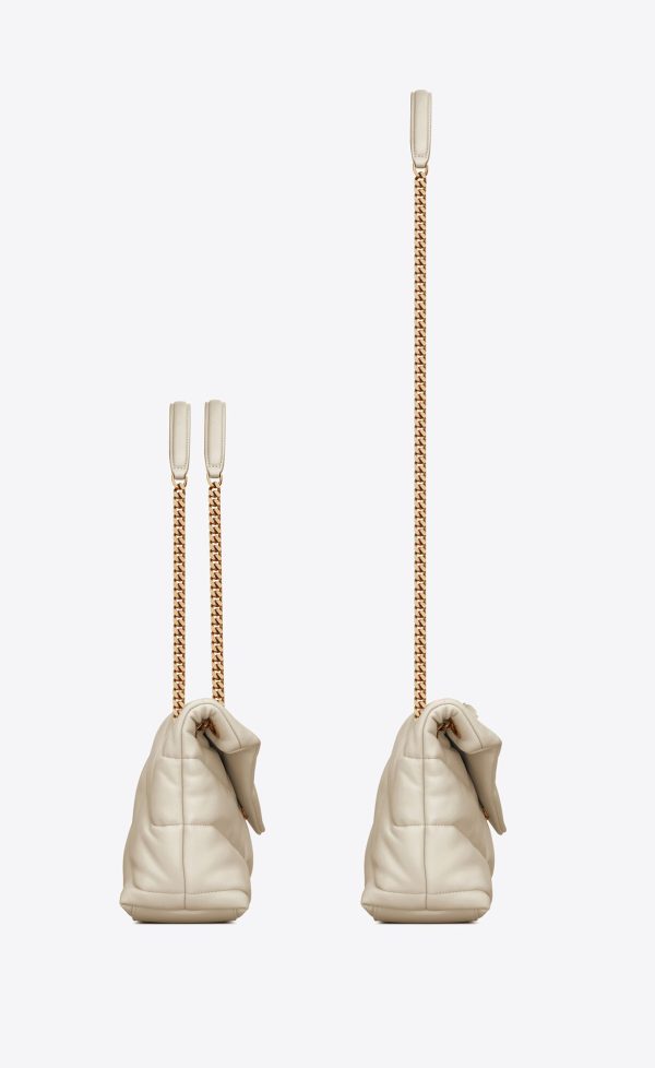 small puffer in quilted nappa leather blanc vintage
