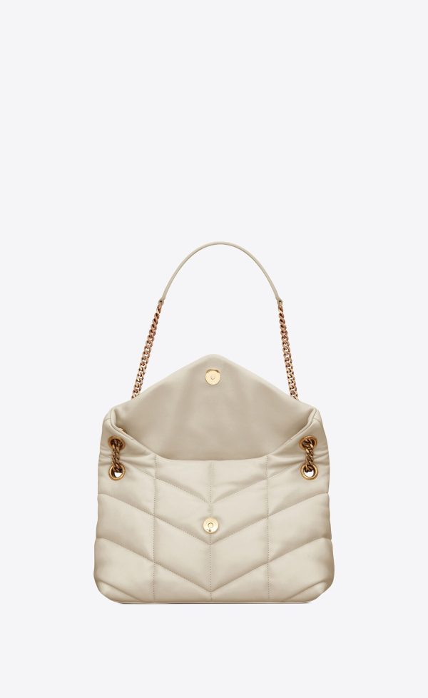 small puffer in quilted nappa leather blanc vintage