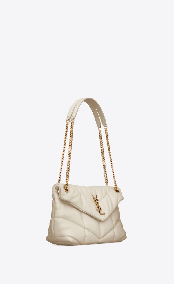 small puffer in quilted nappa leather blanc vintage