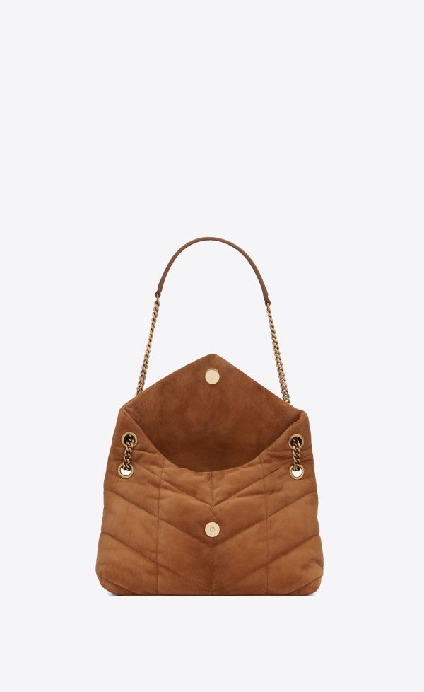 small puffer in suede cinnamon