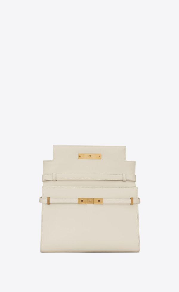 manhattan shoulder bag in box saint laurent leather blanc vintage