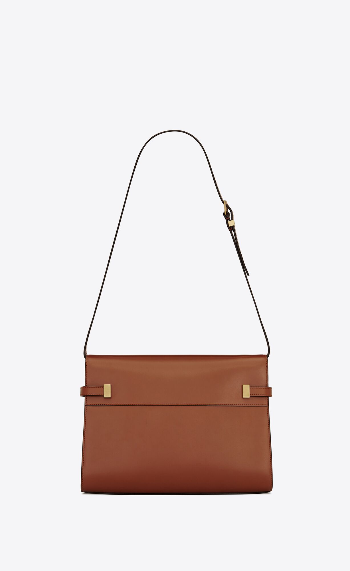 manhattan shoulder bag in box saint laurent leather brick & dark ebene manhattan shoulder bag in box saint laurent leather brick & dark ebene