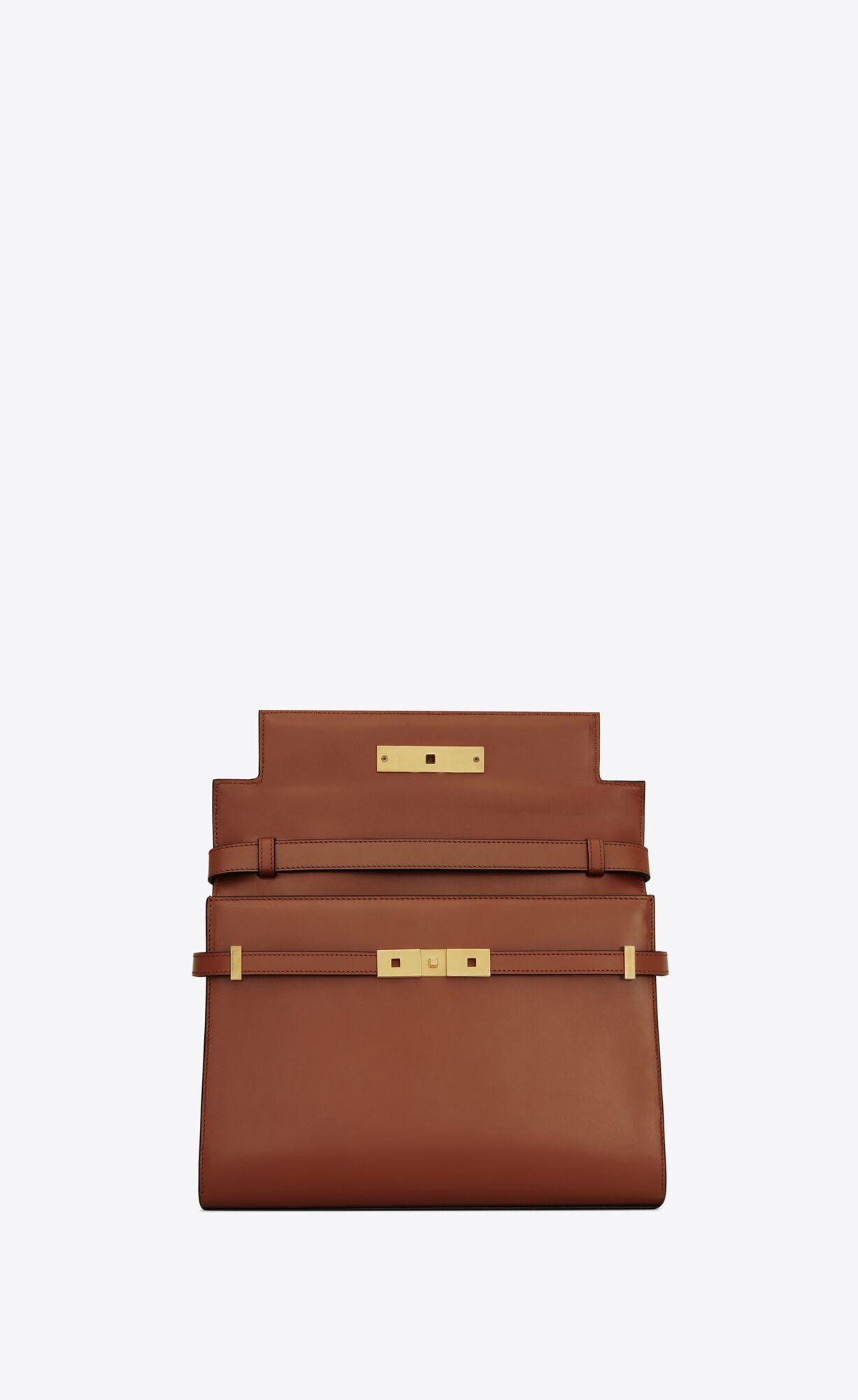 manhattan shoulder bag in box saint laurent leather brick & dark ebene manhattan shoulder bag in box saint laurent leather brick & dark ebene