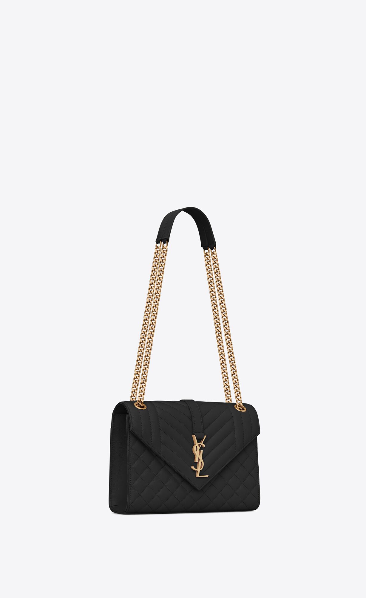 medium envelope in quilted grain de poudre embossed leather noir medium envelope in quilted grain de poudre embossed leather noir
