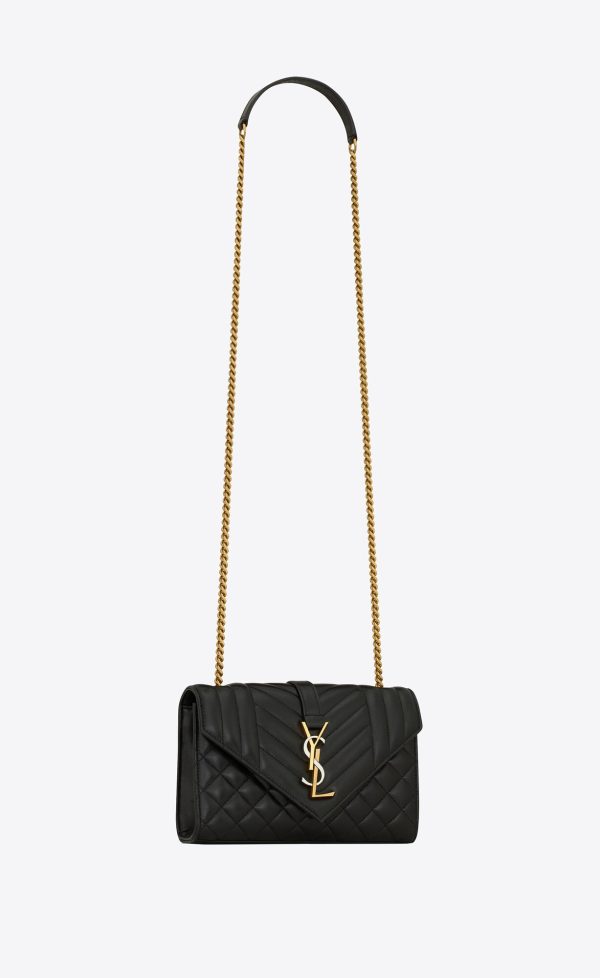 small envelope in quilted nappa leather black