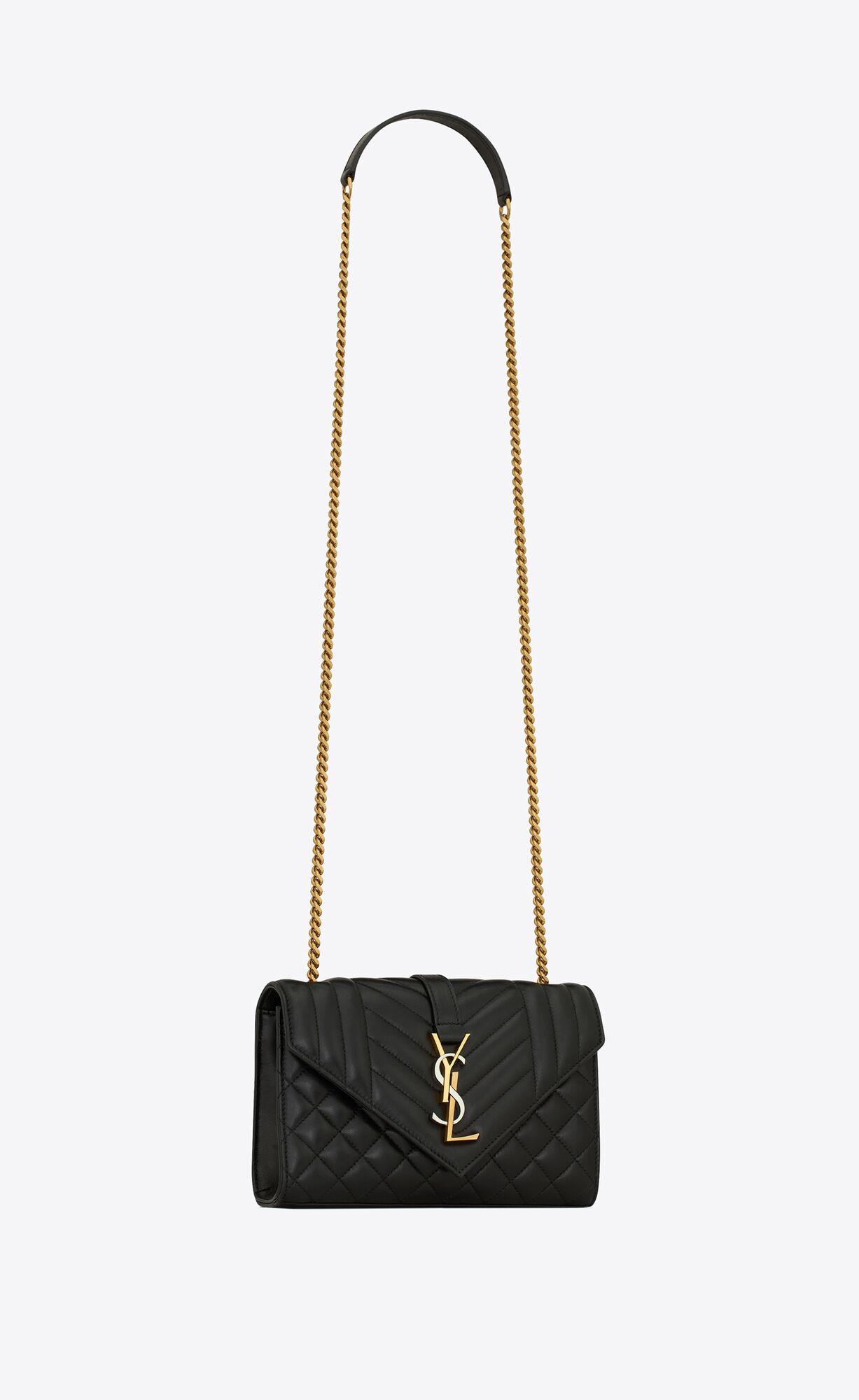 small envelope in quilted nappa leather black small envelope in quilted nappa leather black