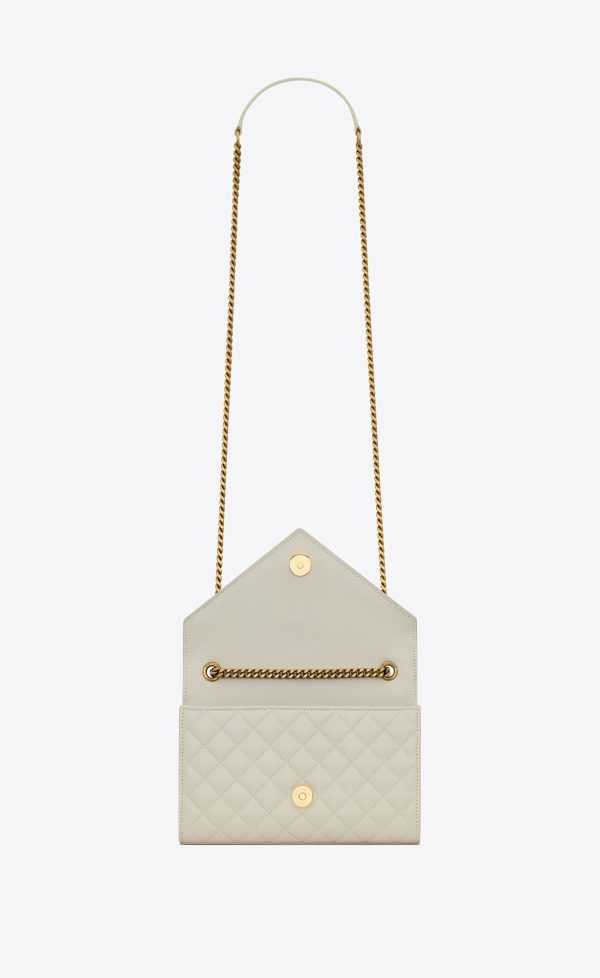 small envelope in quilted nappa leather blanc vintage