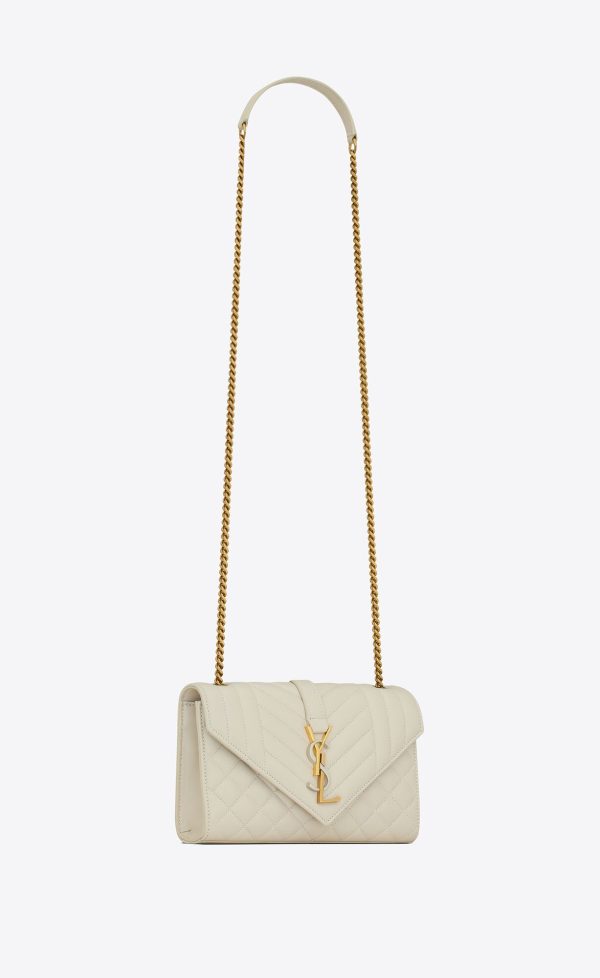 small envelope in quilted nappa leather blanc vintage