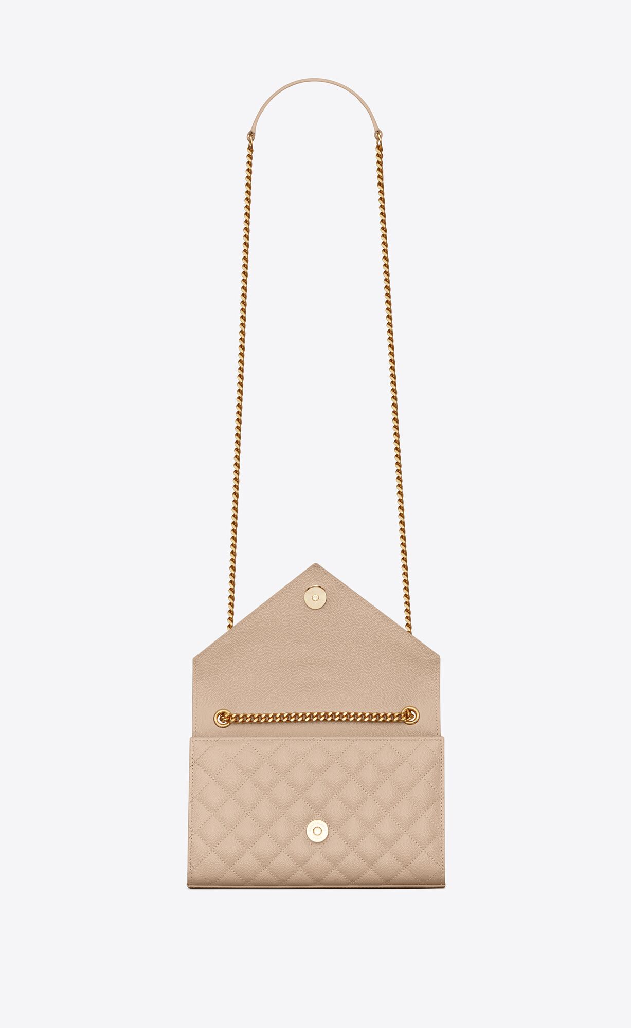 small envelope in quilted grain de poudre embossed leather dark beige small envelope in quilted grain de poudre embossed leather dark beige