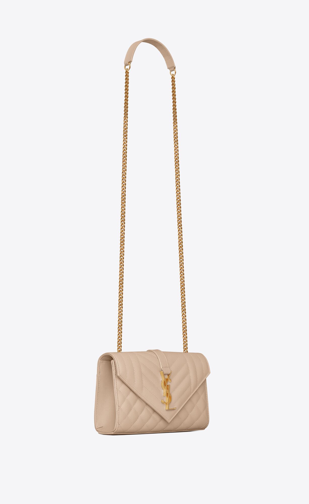 small envelope in quilted grain de poudre embossed leather dark beige small envelope in quilted grain de poudre embossed leather dark beige