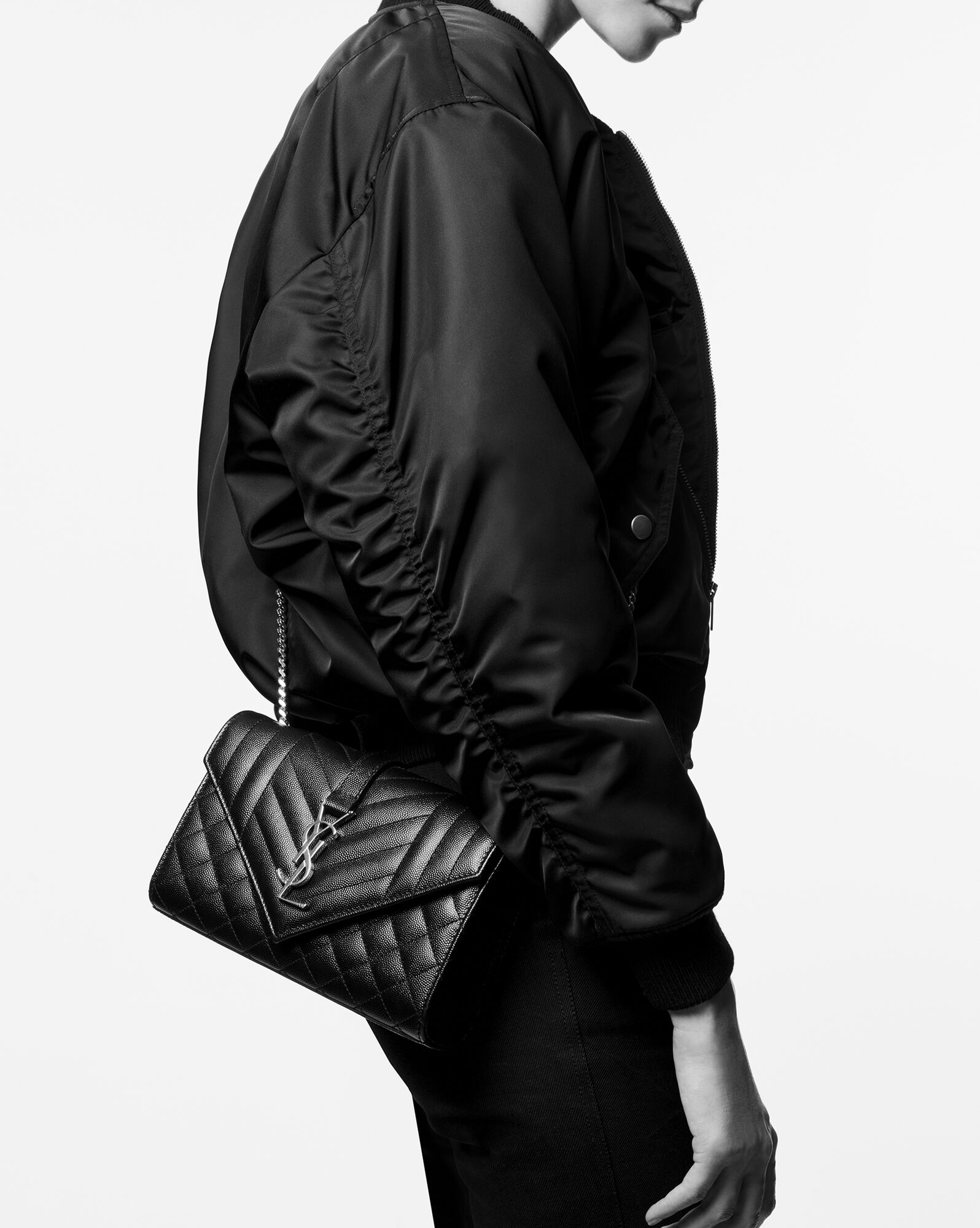 small envelope in quilted grain de poudre embossed leather noir small envelope in quilted grain de poudre embossed leather noir
