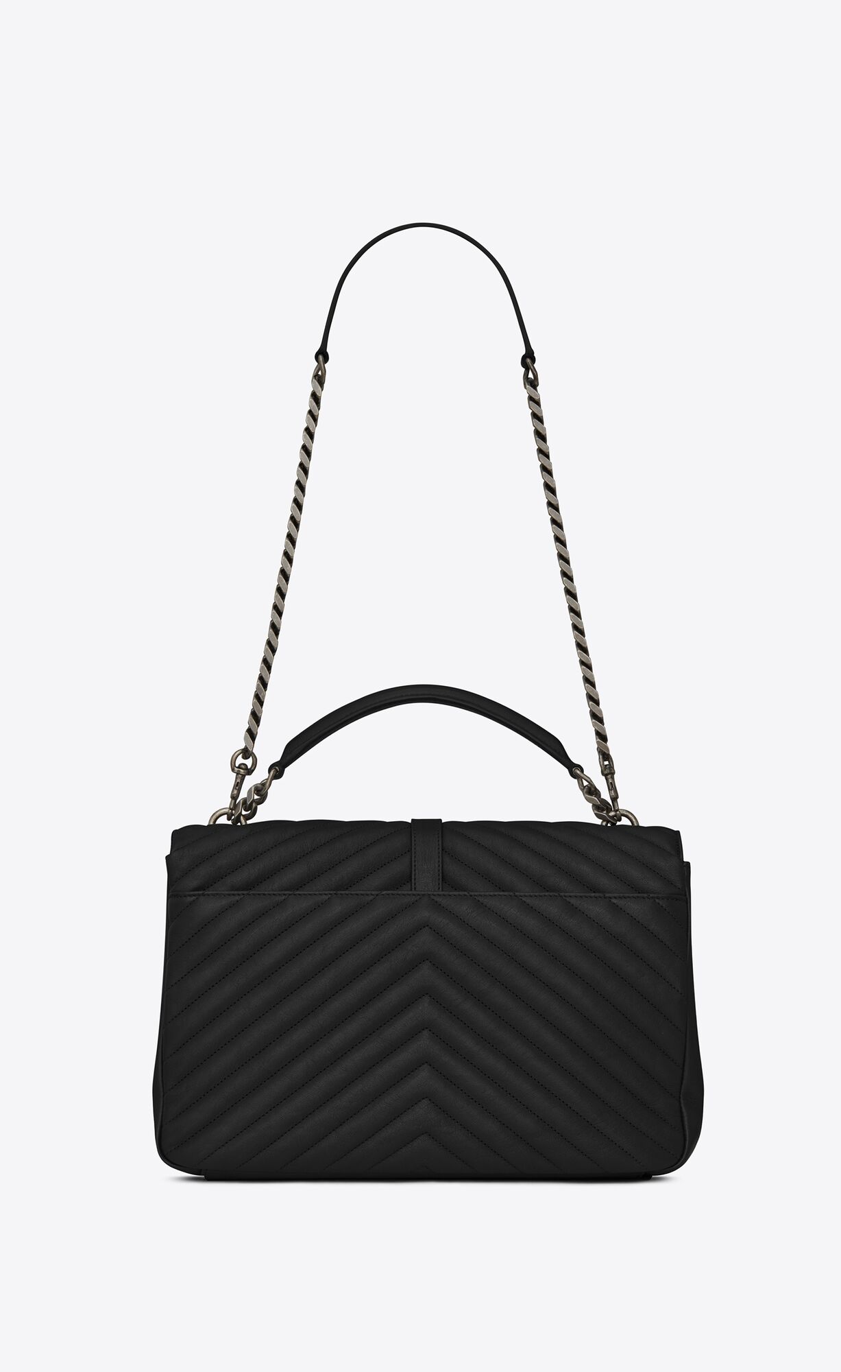 large college in quilted leather black large college in quilted leather black
