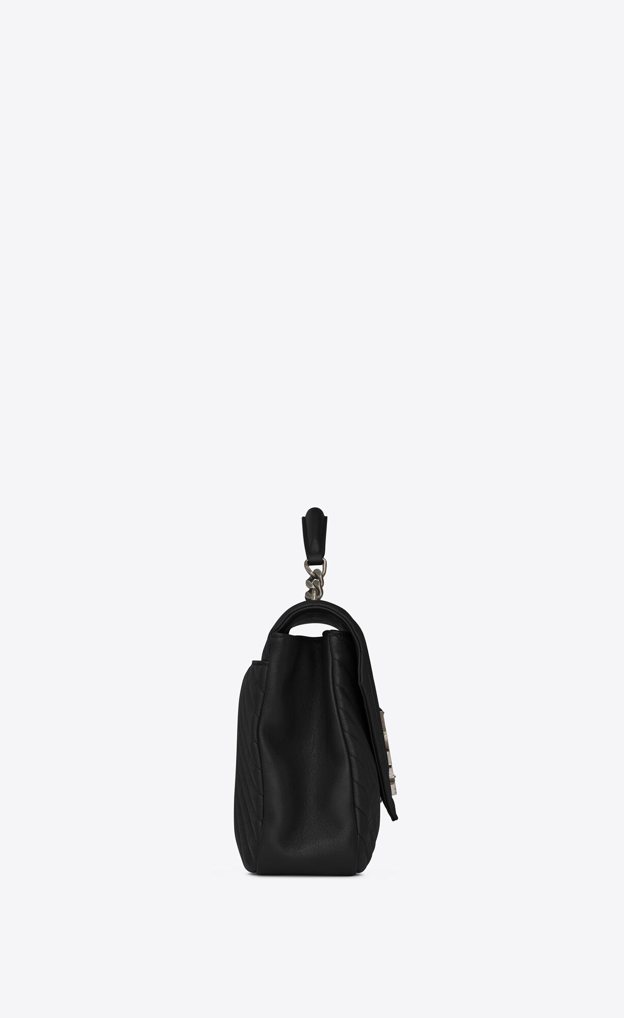 large college in quilted leather black large college in quilted leather black