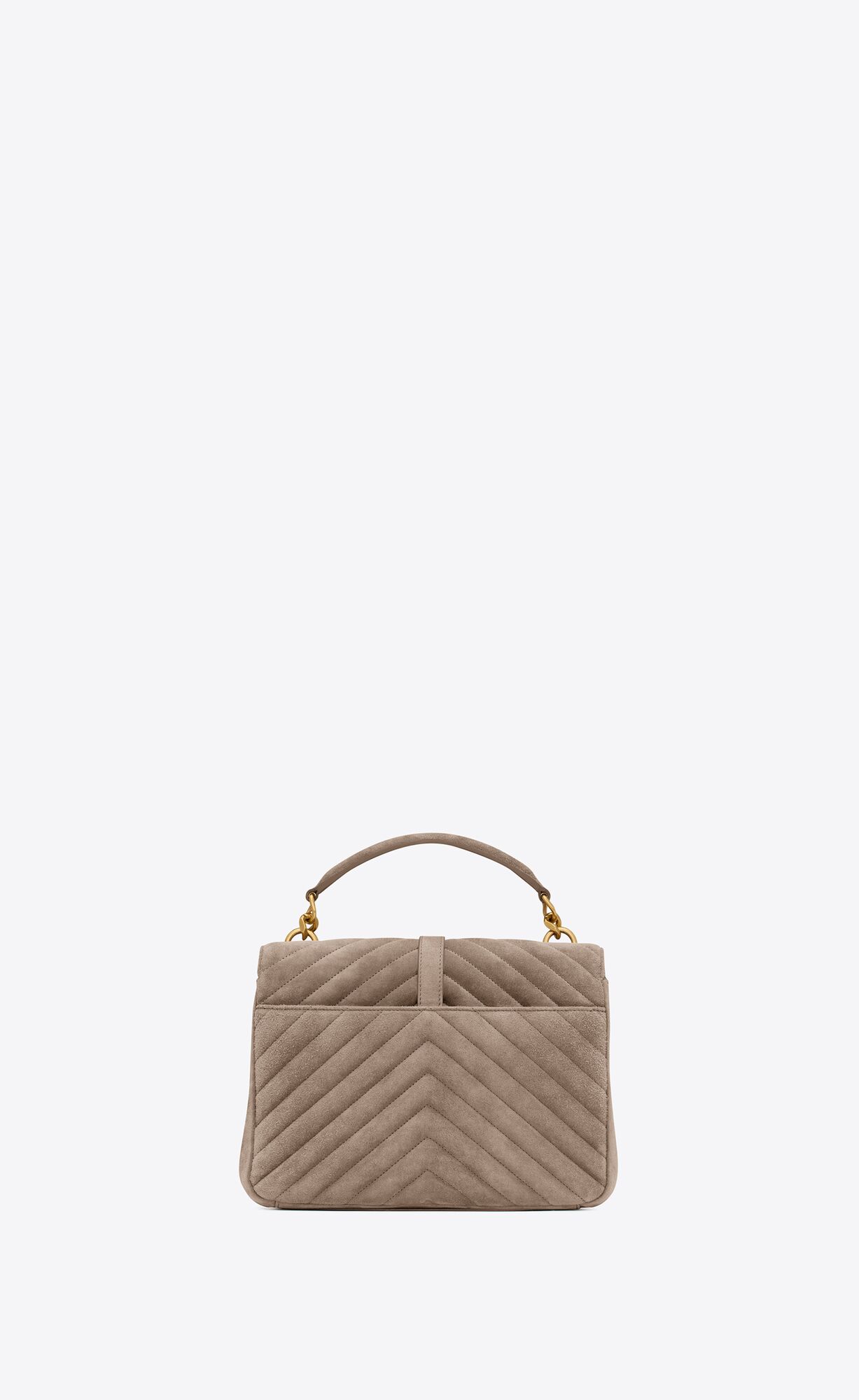 medium college in quilted suede taupe medium college in quilted suede taupe