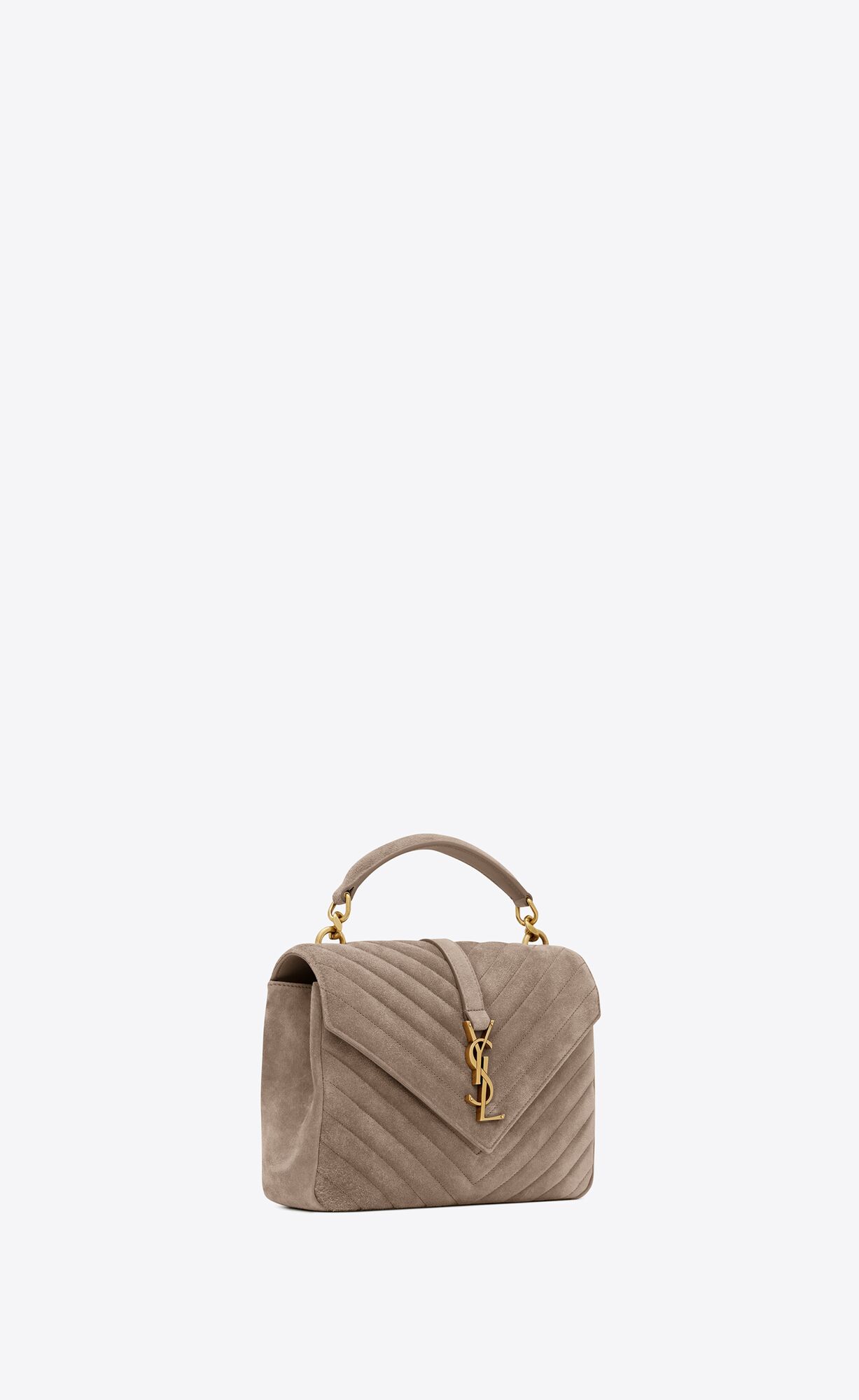 medium college in quilted suede taupe medium college in quilted suede taupe