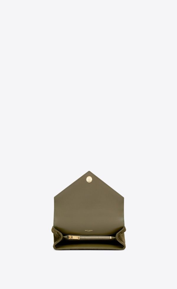 medium college in quilted suede loden green