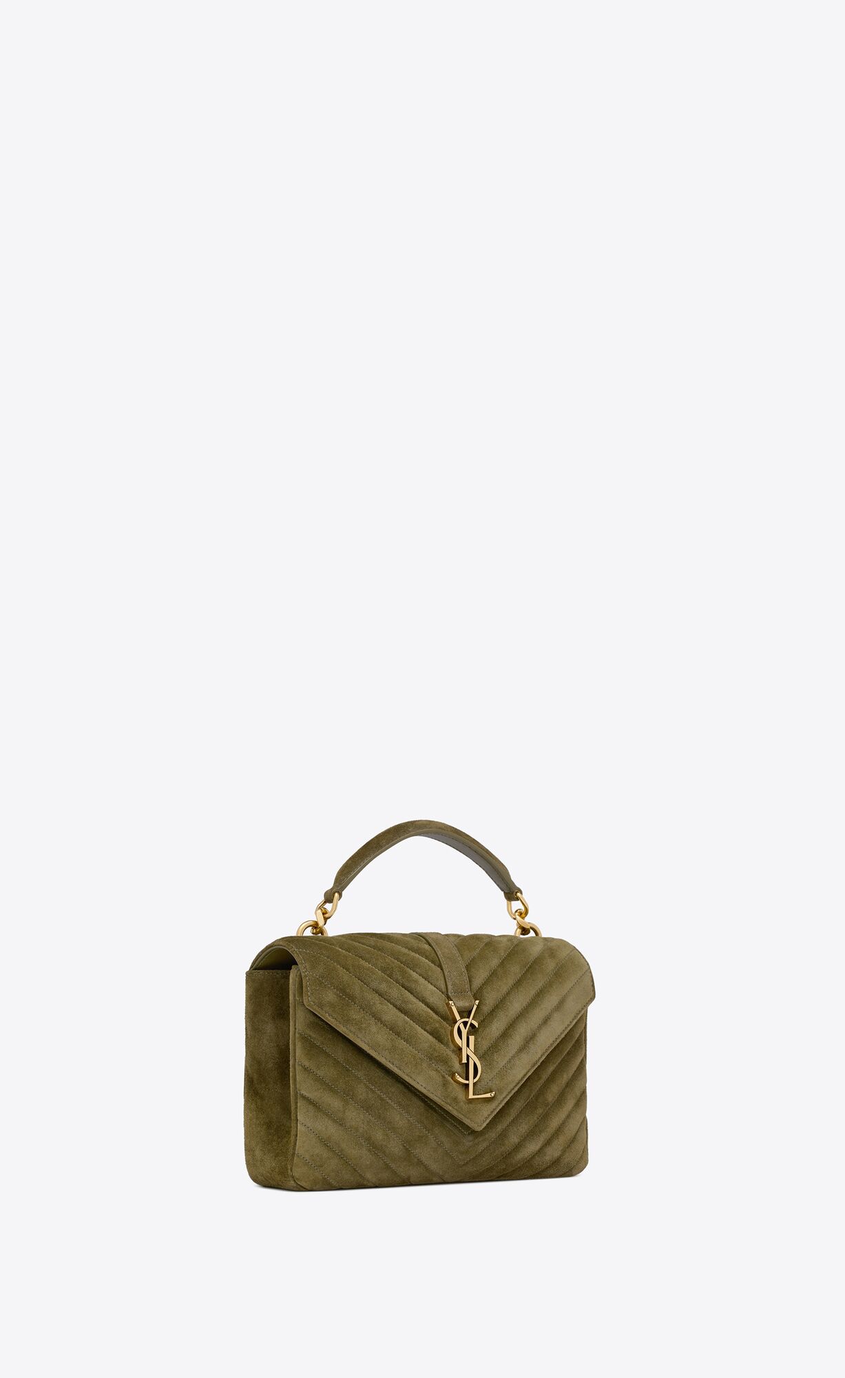 medium college in quilted suede loden green medium college in quilted suede loden green