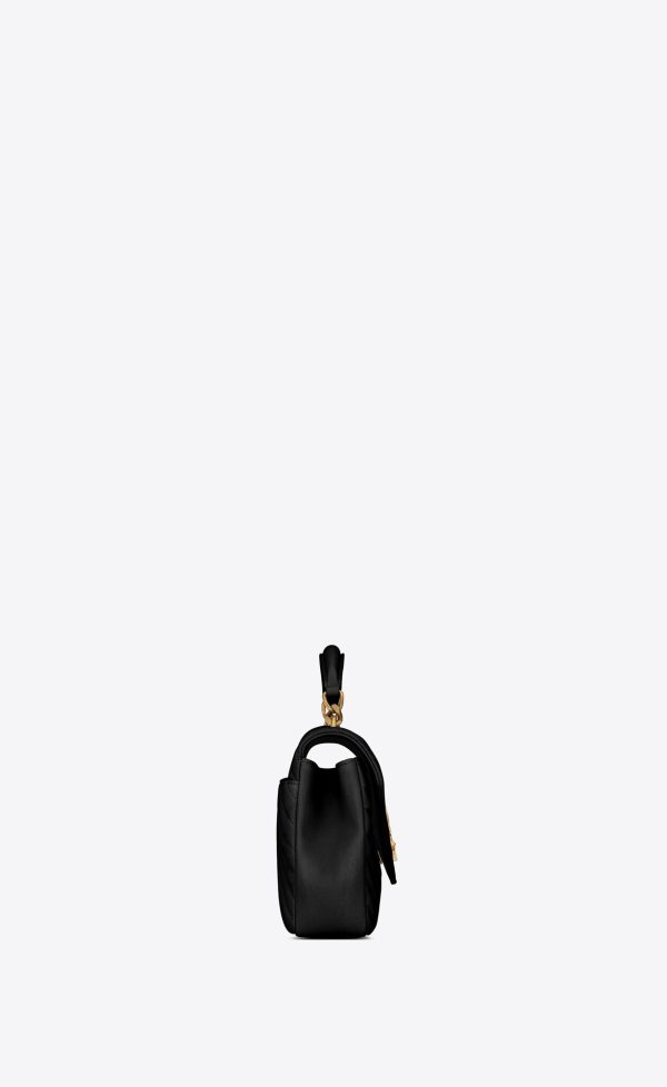 medium college in quilted leather black