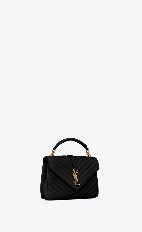medium college in quilted leather black