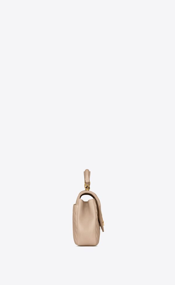 medium college in quilted leather dark beige