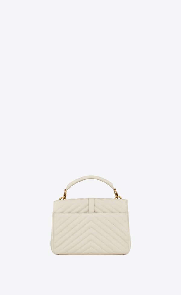 medium college in quilted leather blanc vintage