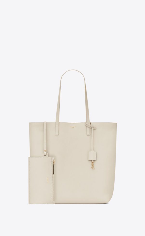 shopping saint laurent in leather vintage white