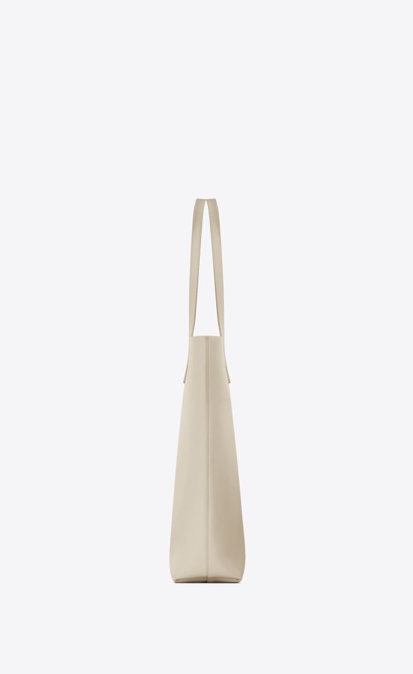 shopping saint laurent in leather vintage white