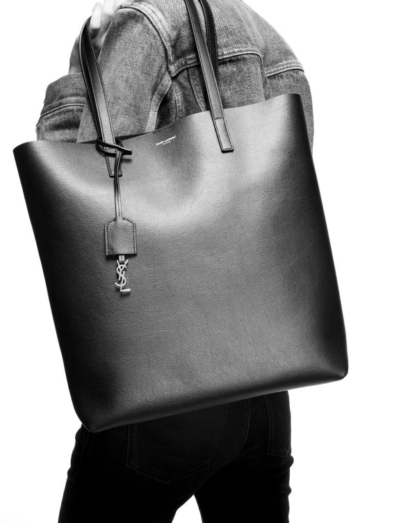 shopping saint laurent in leather vintage white