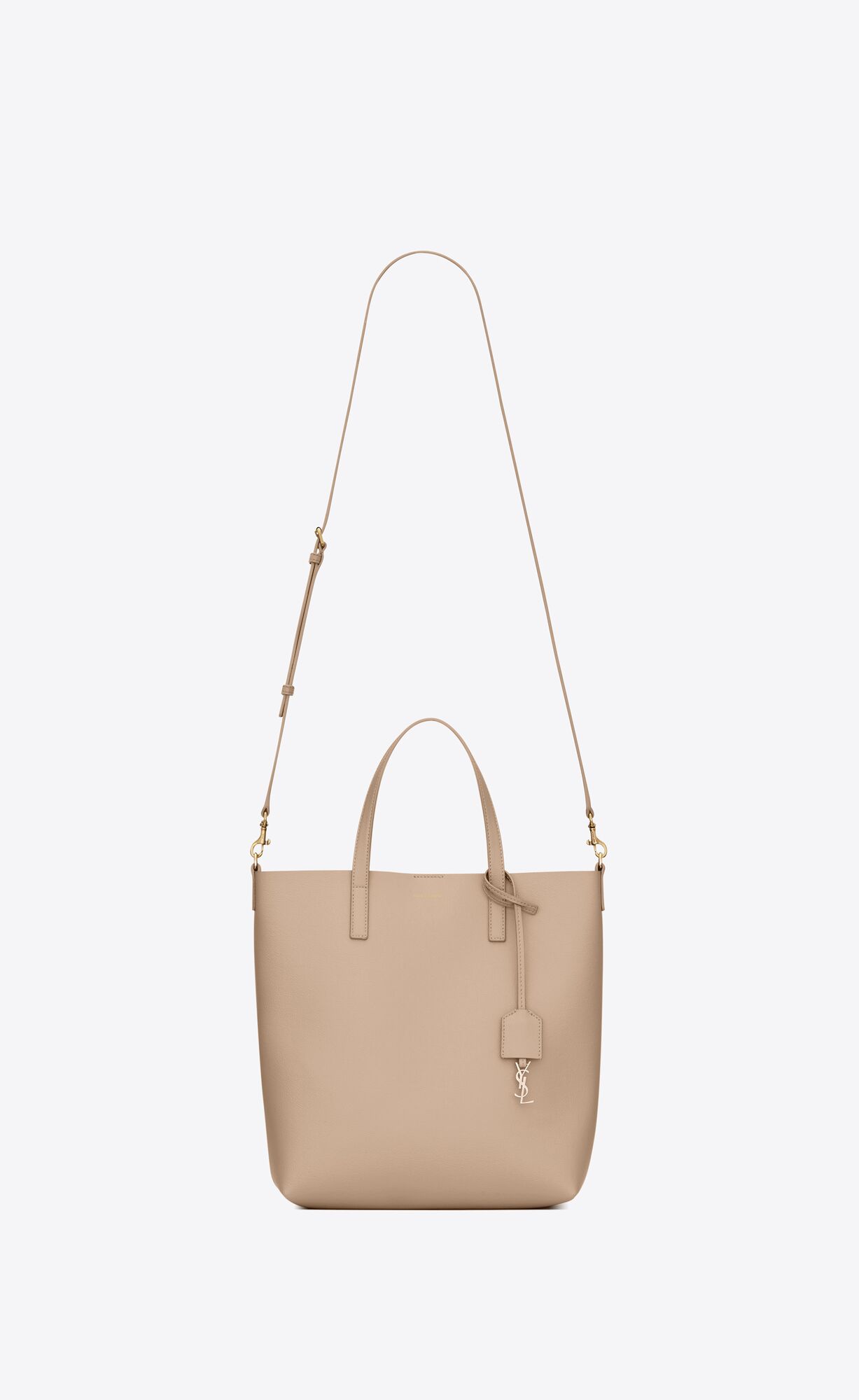 shopping saint laurent in leather dark beige shopping saint laurent in leather dark beige