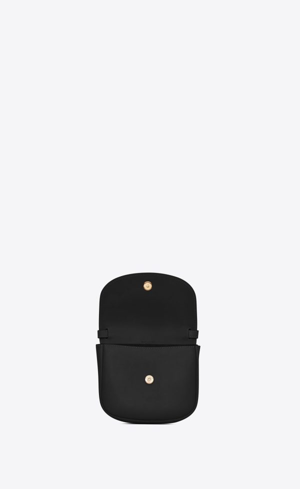 kaia small satchel in smooth leather noir