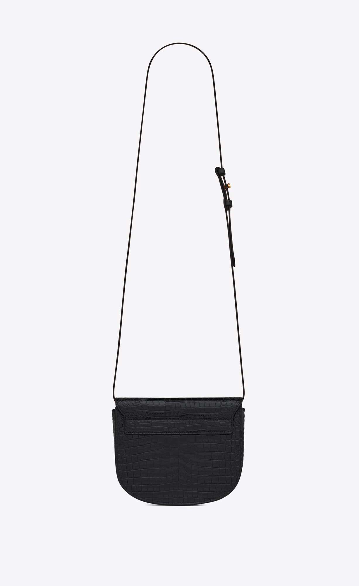 kaia small satchel in shiny crocodile embossed leather noir kaia small satchel in shiny crocodile embossed leather noir