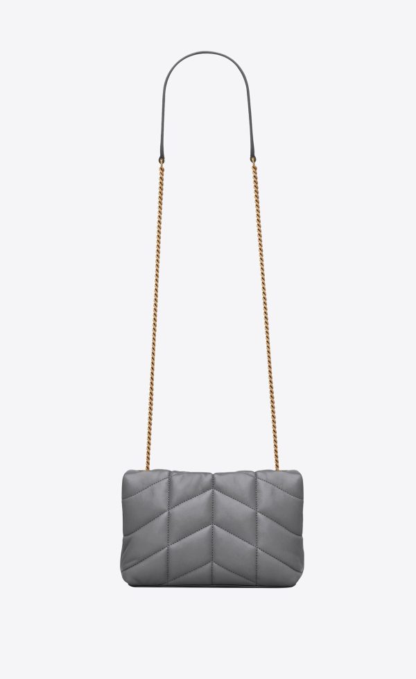 puffer toy bag in quilted lambskin storm