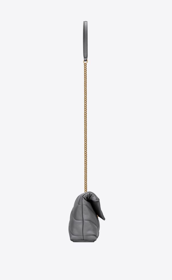 puffer toy bag in quilted lambskin storm