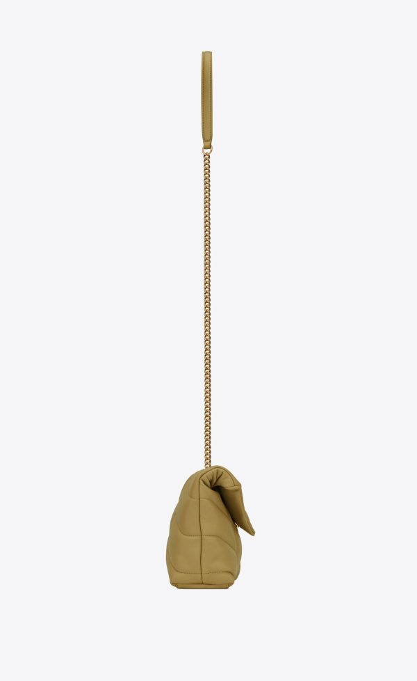 puffer toy bag in quilted lambskin hazel green