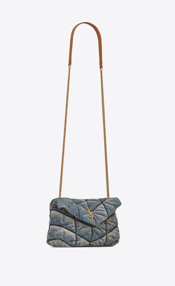 puffer toy bag in denim rodeo blue