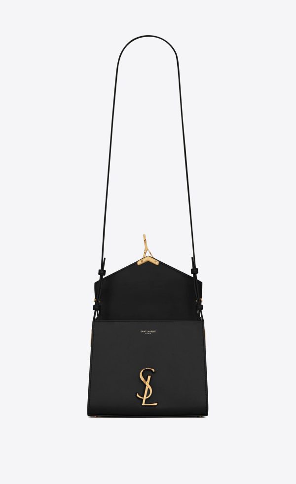 cassandra mini top handle bag in box saint laurent leather black