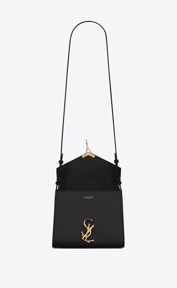 cassandra mini top handle bag in box saint laurent leather black