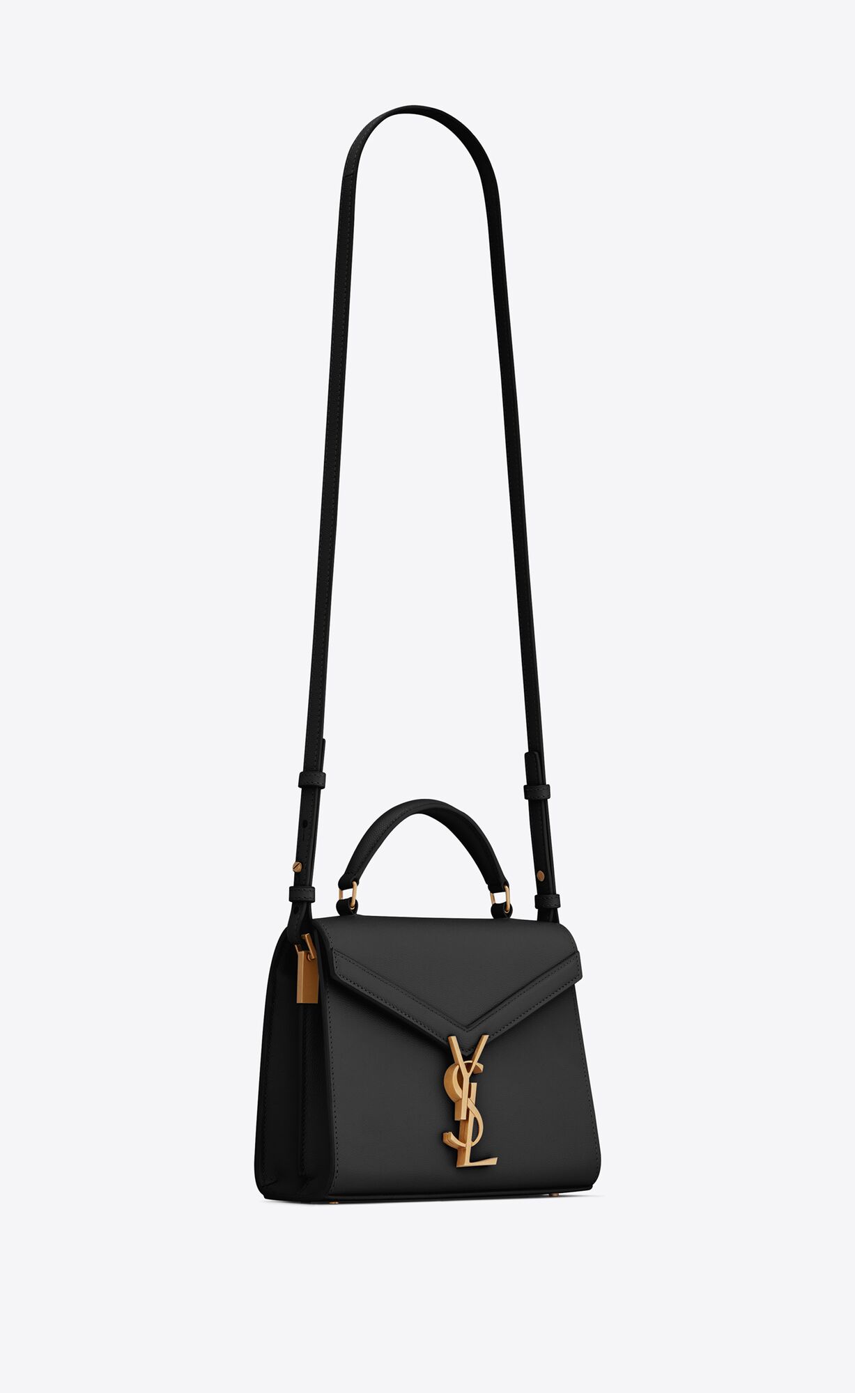 cassandra mini top handle bag in grain de poudre embossed leather black cassandra mini top handle bag in grain de poudre embossed leather black