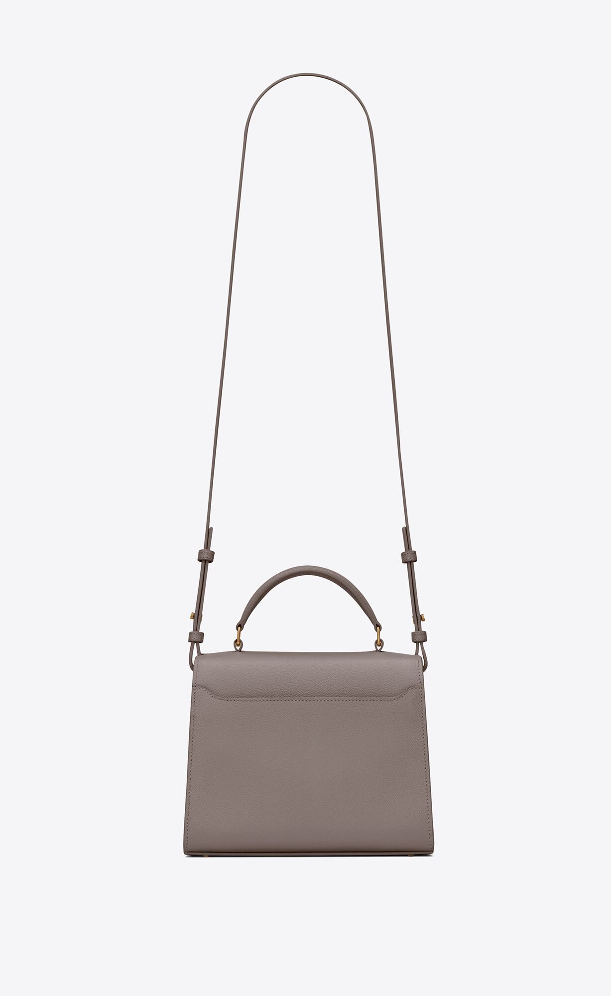cassandra mini top handle bag in grain de poudre embossed leather fog cassandra mini top handle bag in grain de poudre embossed leather fog