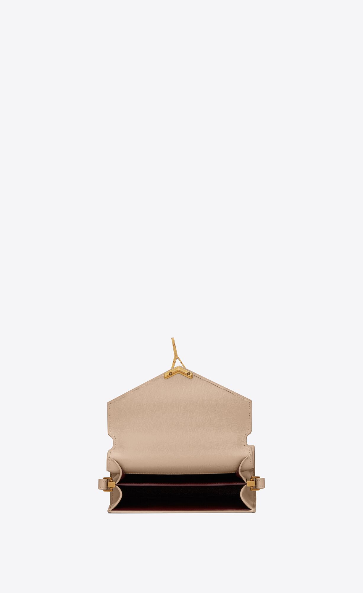 cassandra mini top handle bag in grain de poudre embossed leather dark beige cassandra mini top handle bag in grain de poudre embossed leather dark beige