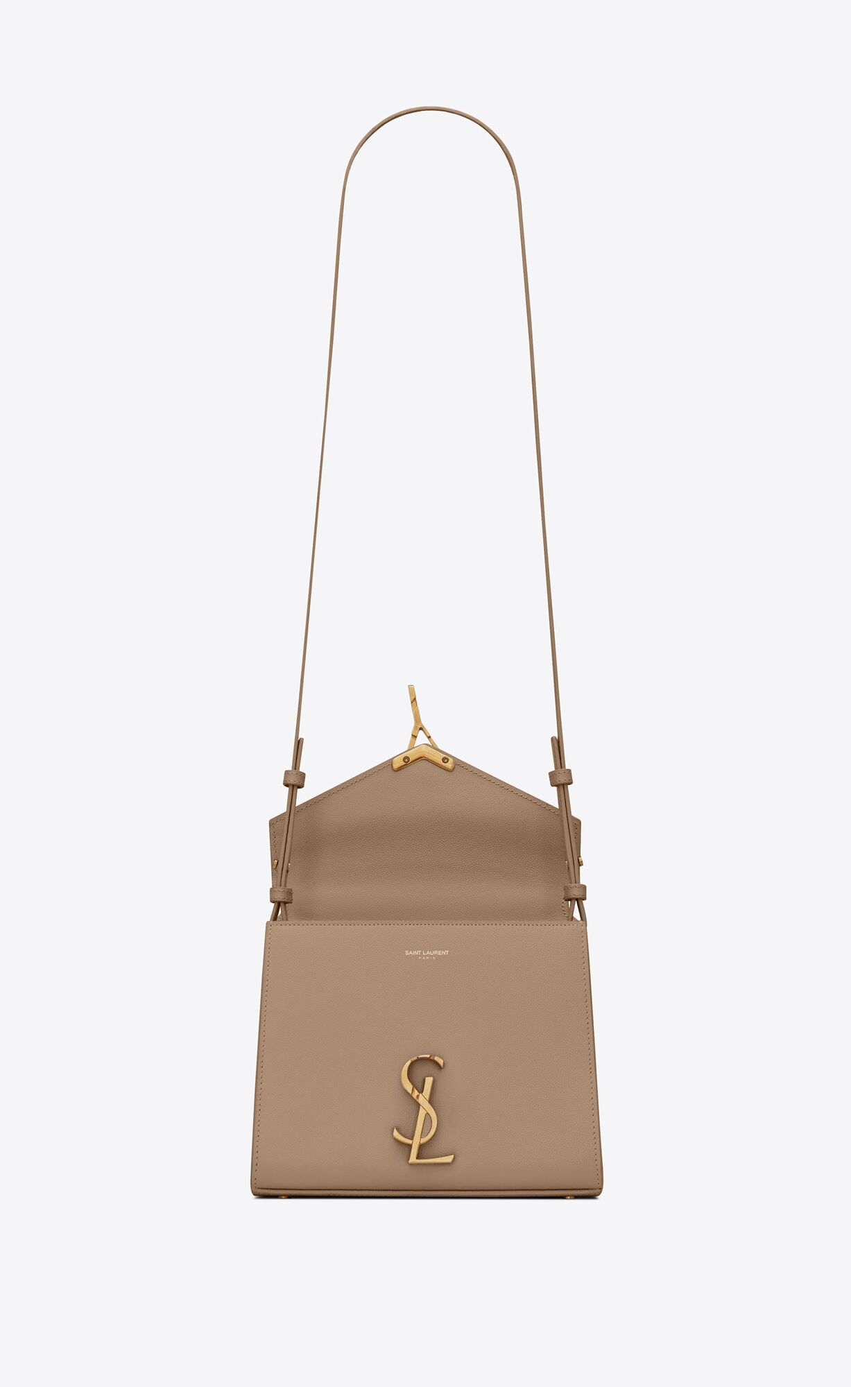 cassandra mini in grain de poudre embossed leather greyish brown cassandra mini in grain de poudre embossed leather greyish brown