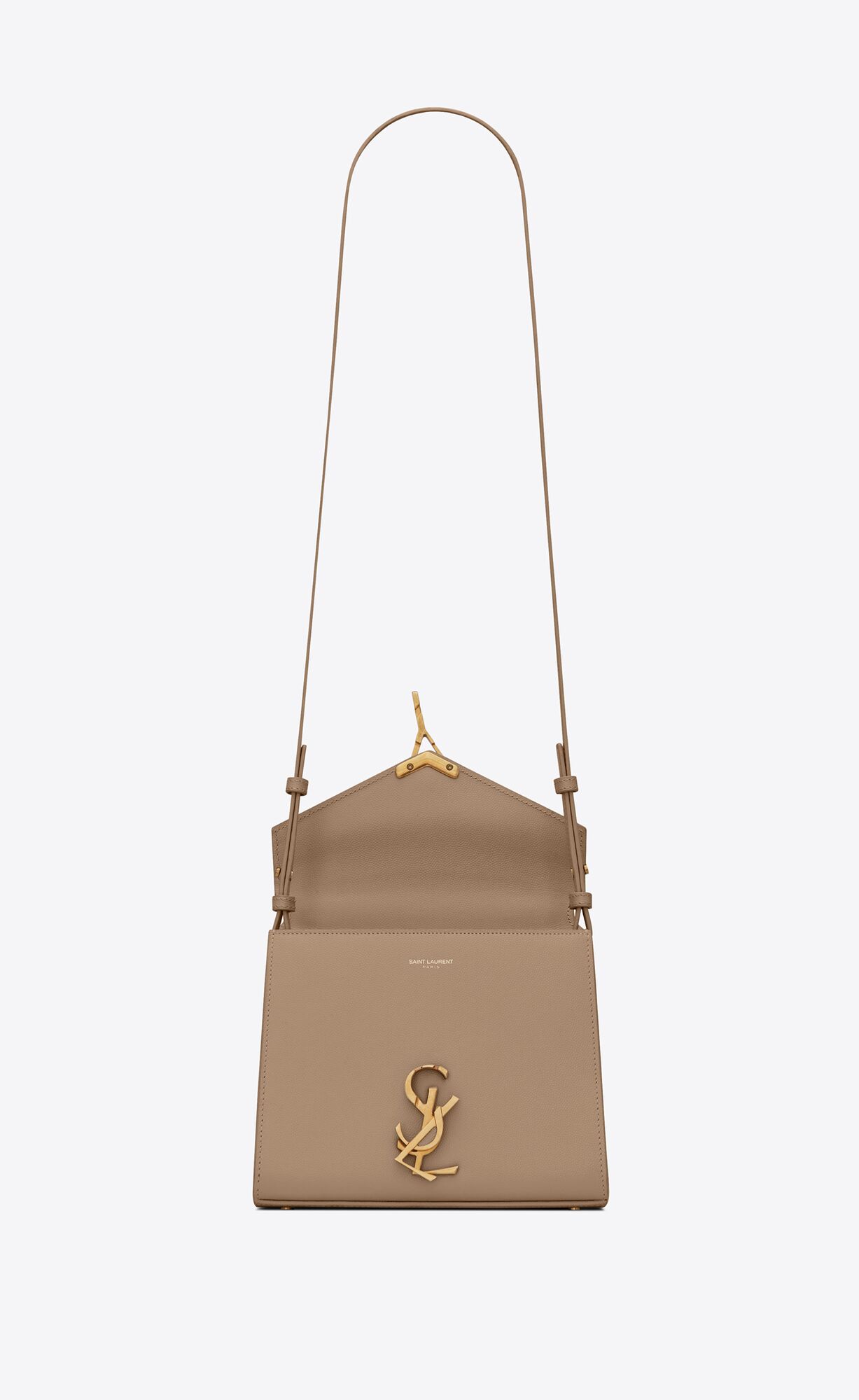 cassandra mini in grain de poudre embossed leather greyish brown cassandra mini in grain de poudre embossed leather greyish brown