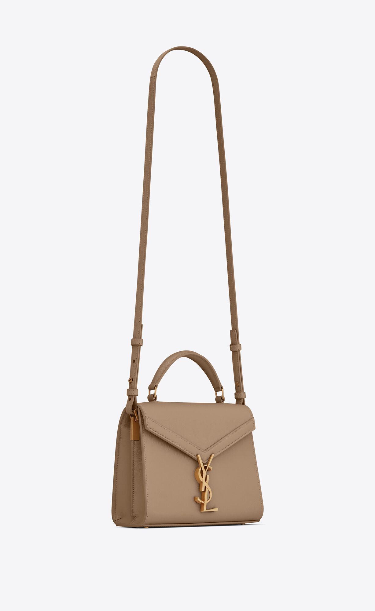 cassandra mini in grain de poudre embossed leather greyish brown cassandra mini in grain de poudre embossed leather greyish brown