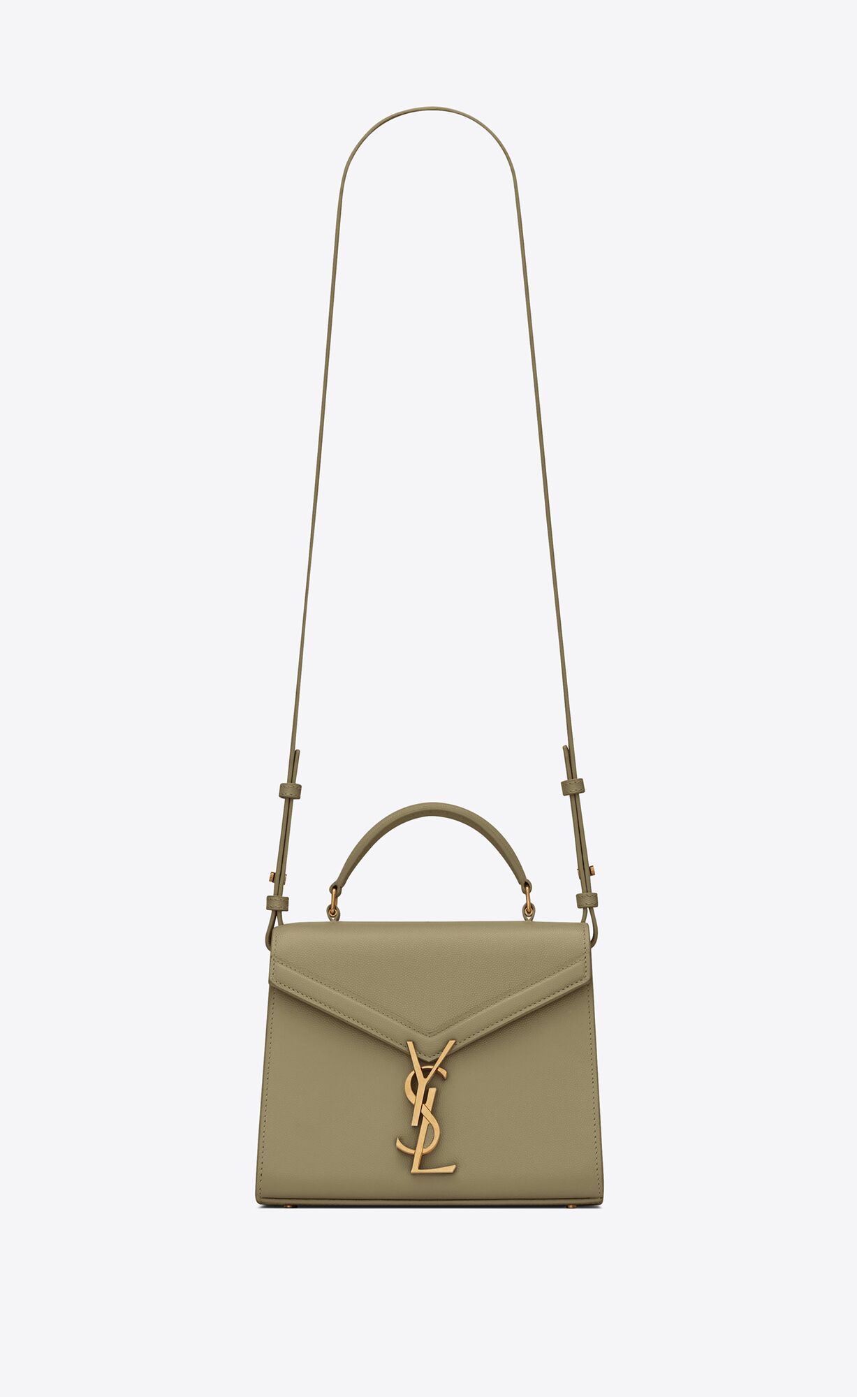 cassandra mini top handle in grain de poudre embossed leather vert kaki cassandra mini top handle in grain de poudre embossed leather vert kaki