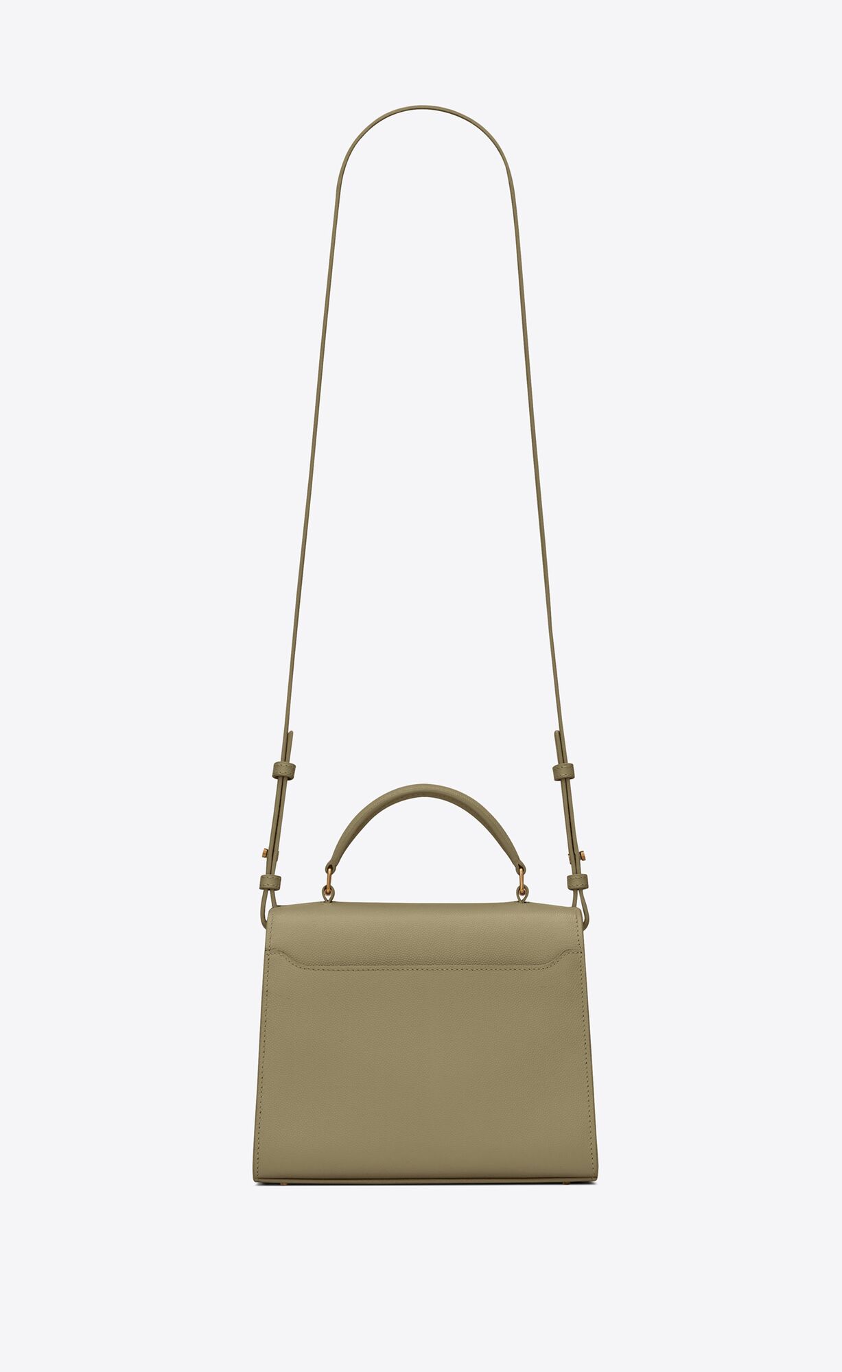 cassandra mini top handle in grain de poudre embossed leather vert kaki cassandra mini top handle in grain de poudre embossed leather vert kaki