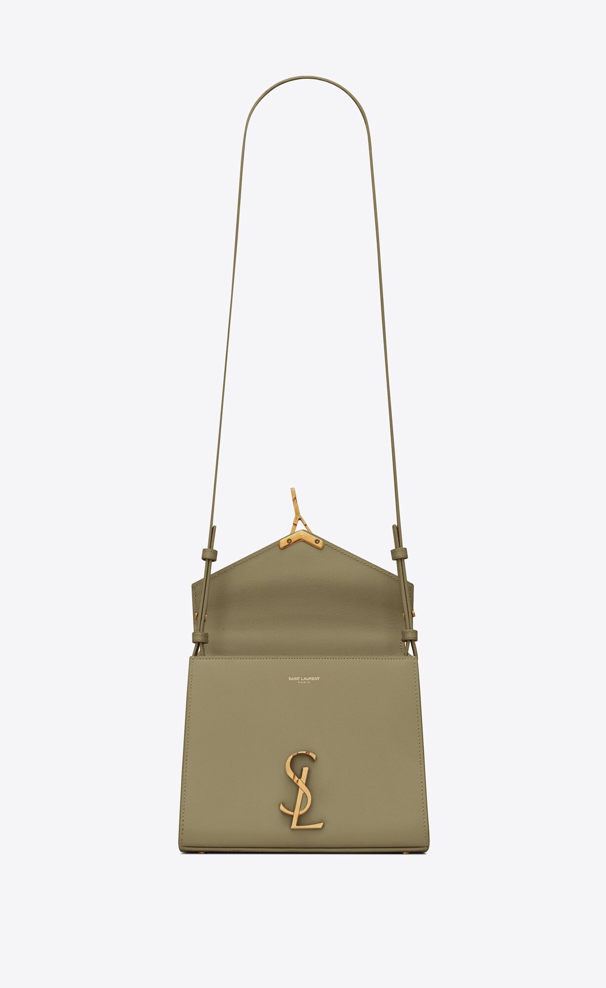 cassandra mini top handle in grain de poudre embossed leather vert kaki cassandra mini top handle in grain de poudre embossed leather vert kaki