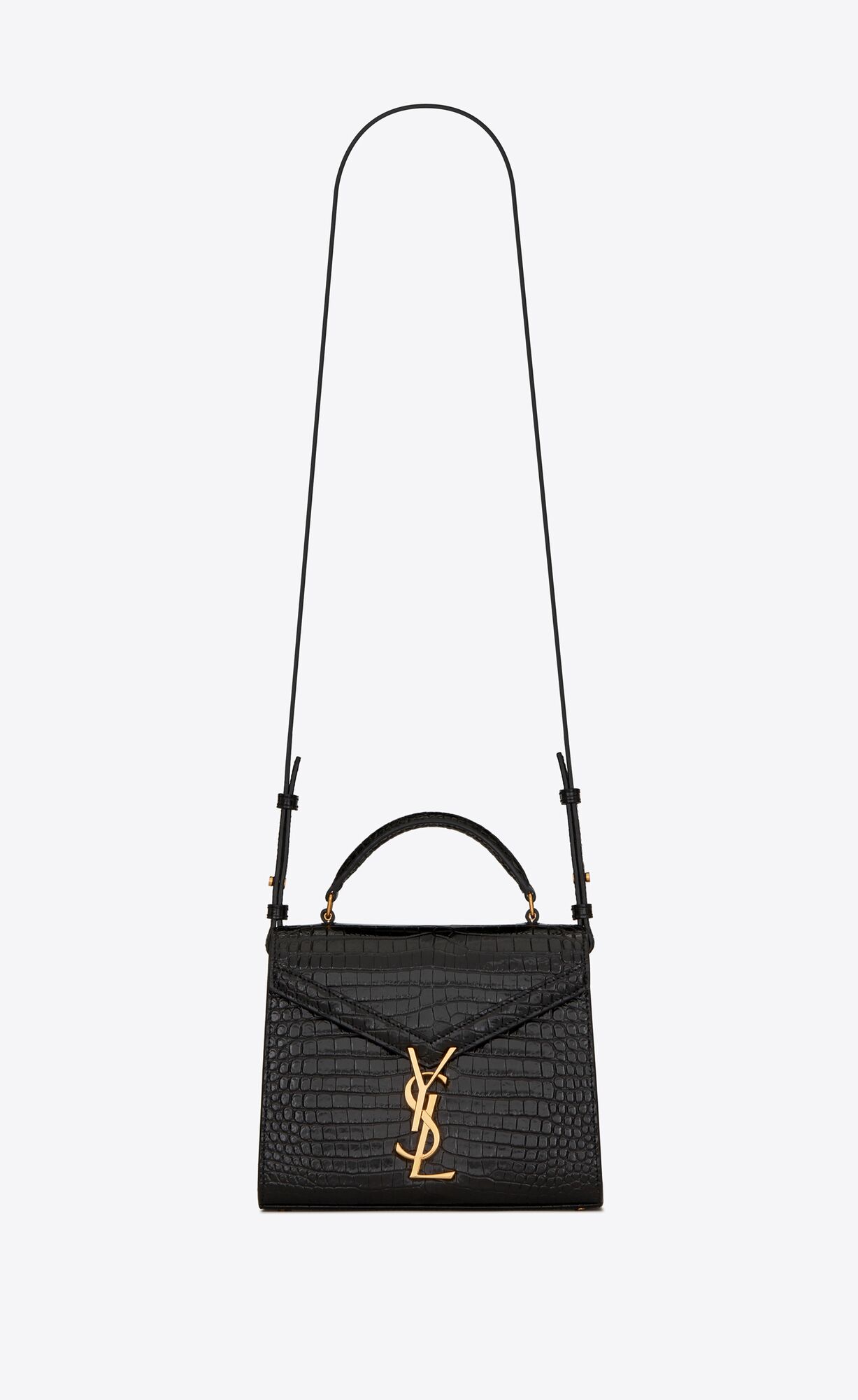 cassandra mini top handle bag in crocodile embossed shiny leather black cassandra mini top handle bag in crocodile embossed shiny leather black