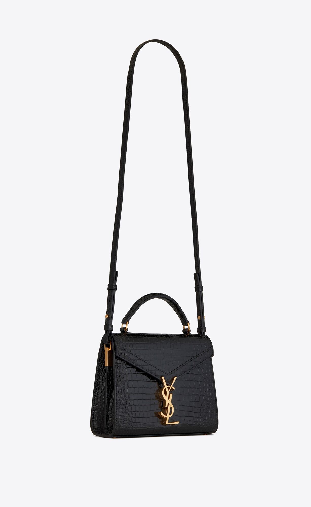 cassandra mini top handle bag in crocodile embossed shiny leather black cassandra mini top handle bag in crocodile embossed shiny leather black